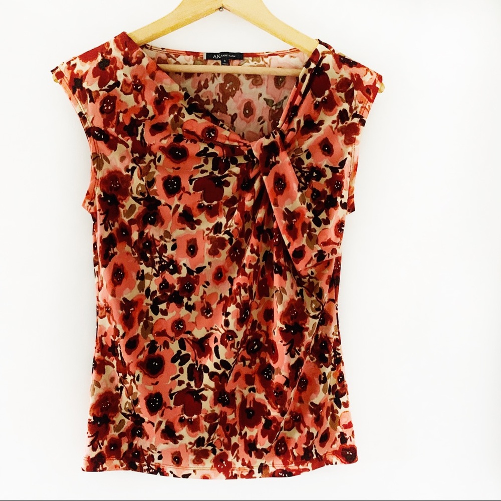 Anne Klein Sleeveless Top w/Drape Tie Detail Sz S